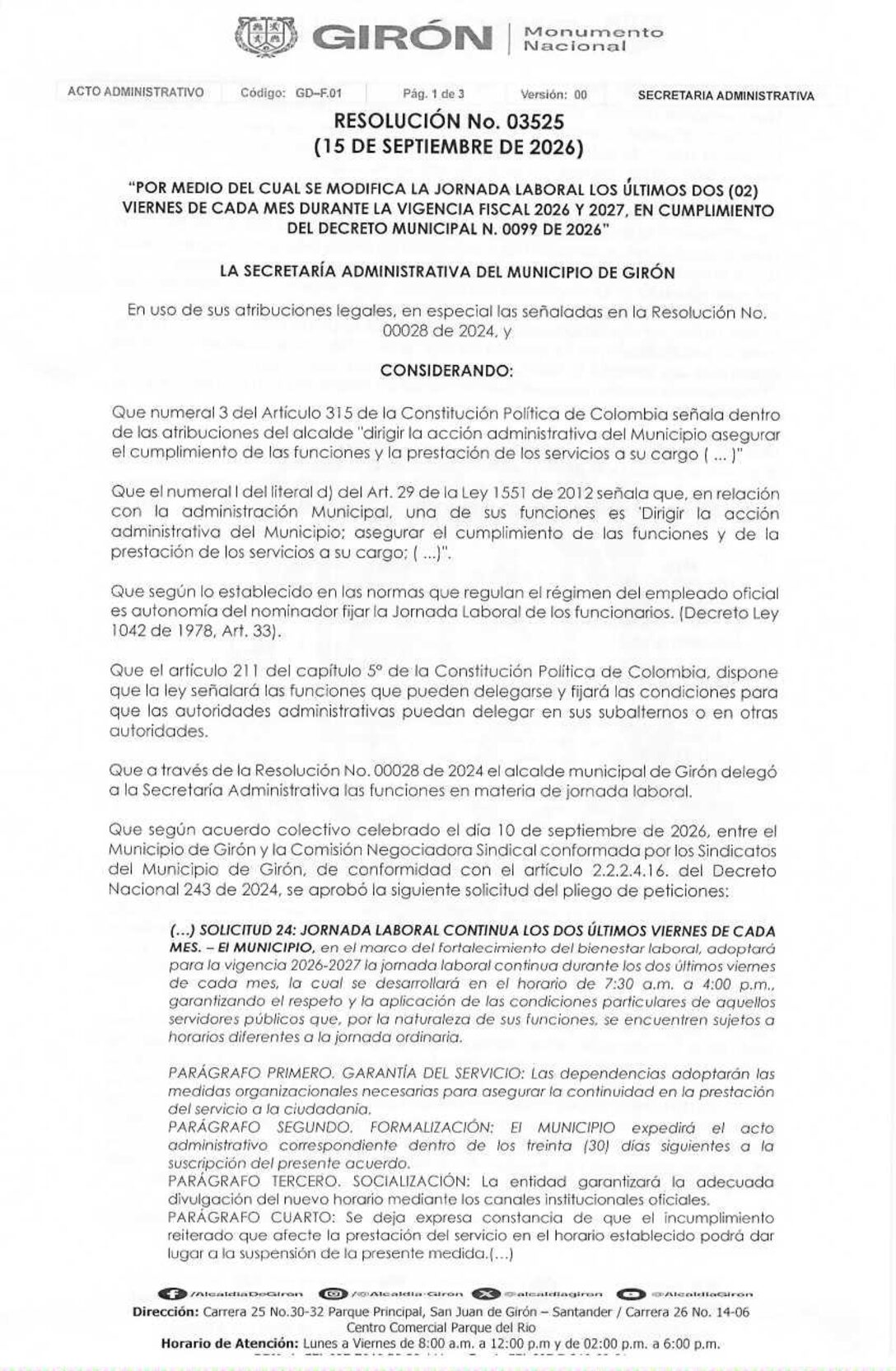 Resolución No 03525 de 2026