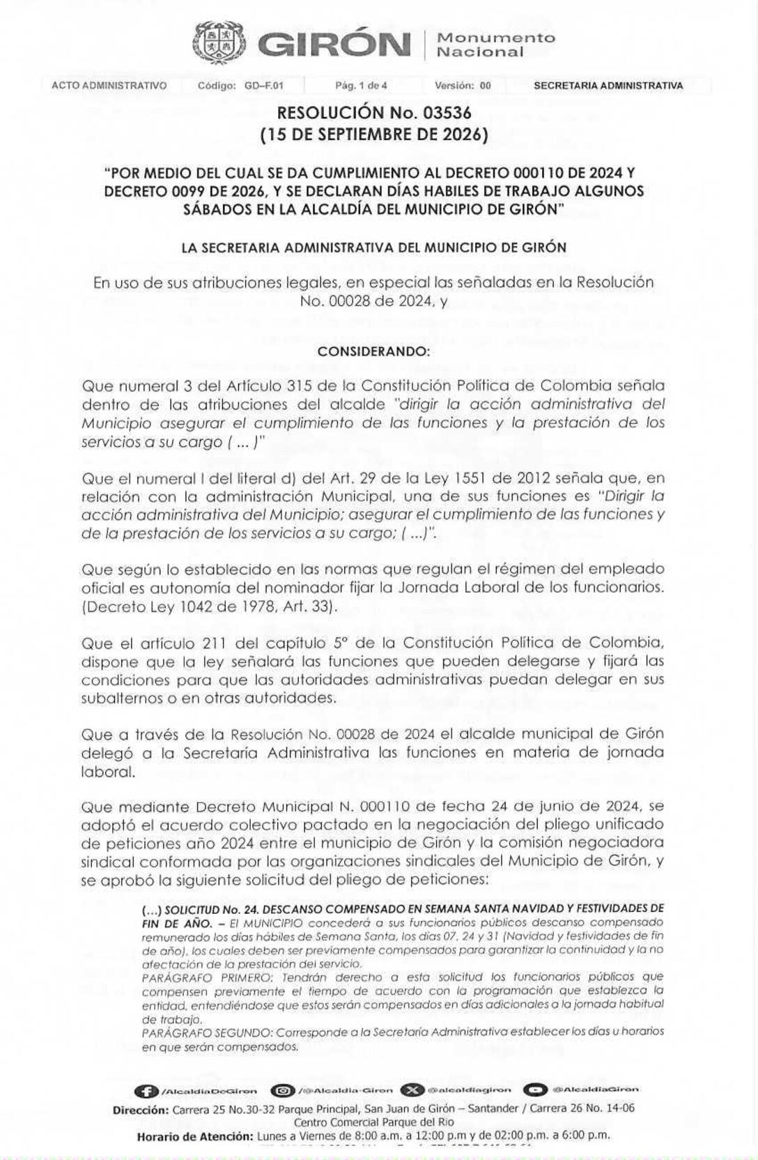 Resolución No 03536 de 2026